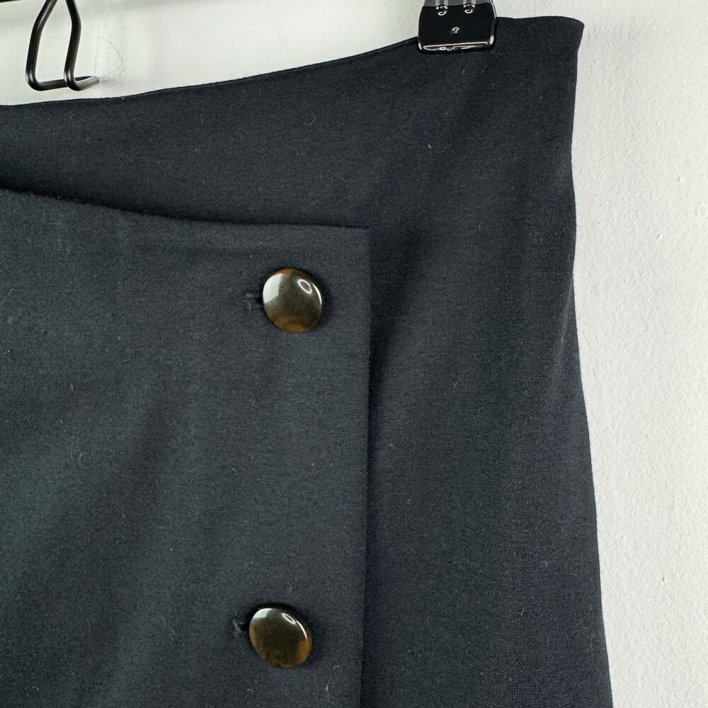 Babaton Aritzia Black Midi Pencil Skirt Billy Asymmetrical Waist Button Size 4 - Picture 4 of 9